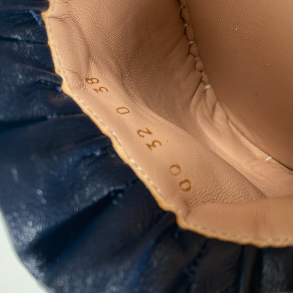 VALENTINO GARAVANI - ROCKSTUD NAVY BLUE LEATHER ESPADRILLES - SZ 38 - Picture 8 of 10